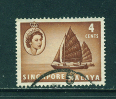 SINGAPORE  -  1955+ Queen Elizabeth II Definitives  4c  Used As Scan - Singapour (...-1959)