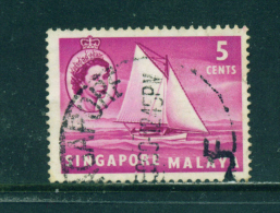 SINGAPORE  -  1955+  Queen Elizabeth II Definitives  5c  Used As Scan - Singapour (...-1959)