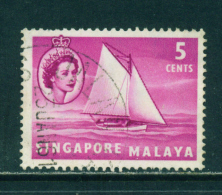 SINGAPORE  - 1955+  Queen Elizabeth II Definitives  5c  Used As Scan - Singapore (...-1959)