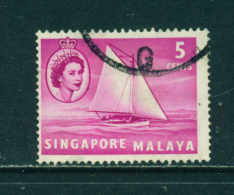 SINGAPORE  - 1955+  Queen Elizabeth II Definitives  5c  Used As Scan - Singapour (...-1959)
