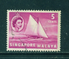 SINGAPORE  - 1955+  Queen Elizabeth II Definitives  5c  Used As Scan - Singapour (...-1959)
