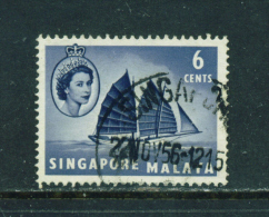 SINGAPORE  - 1955+  Queen Elizabeth II Definitives  6c  Used As Scan - Singapour (...-1959)