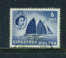 SINGAPORE  - 1955+  Queen Elizabeth II Definitives  6c  Used As Scan - Singapore (...-1959)