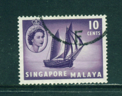 SINGAPORE  -  1955+  Queen Elizabeth II Definitives  10c  Used As Scan - Singapore (...-1959)