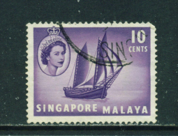 SINGAPORE  - 1955+  Queen Elizabeth II Definitives  10c  Used As Scan - Singapore (...-1959)