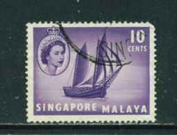 SINGAPORE  - 1955+  Queen Elizabeth II Definitives  10c  Used As Scan - Singapour (...-1959)