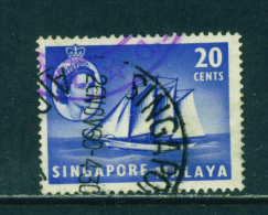 SINGAPORE  -  1955+  Queen Elizabeth II Definitives  20c  Used As Scan - Singapore (...-1959)