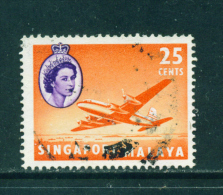 SINGAPORE  - 1955+  Queen Elizabeth II Definitives  25c  Used As Scan - Singapore (...-1959)