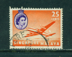 SINGAPORE  - 1955+  Queen Elizabeth II Definitives  25c  Used As Scan - Singapore (...-1959)