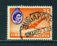 SINGAPORE  -  1955+ Queen Elizabeth II Definitives  25c  Used As Scan - Singapore (...-1959)