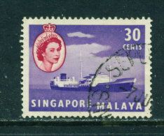 SINGAPORE  -  1955+   Queen Elizabeth II Definitives  30c  Used As Scan - Singapore (...-1959)