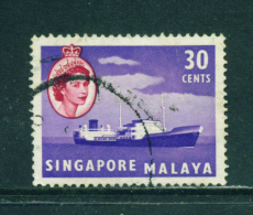 SINGAPORE  - 1955+  Queen Elizabeth II Definitives  30c  Used As Scan - Singapore (...-1959)