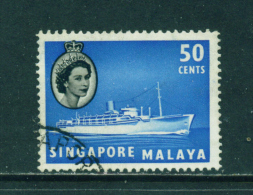 SINGAPORE  -  1955+  Queen Elizabeth II Definitives  50c  Used As Scan - Singapur (...-1959)