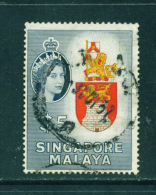 SINGAPORE  -  1955+ Queen Elizabeth II Definitives  $5  Used As Scan - Singapore (...-1959)