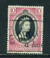SINGAPORE  -  1953   Coronation  10c  Used As Scan - Singapore (...-1959)