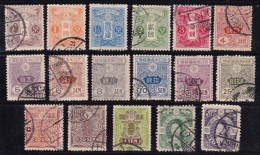 Japon 1914-1919 N°Y.T. :   128 à 144 ( Fil.A )  Obl. - Used Stamps