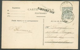 N°81 - 1 Centimes Gris Obl. Sc PEPINSTER S/C.P. Du 1 Juillet 1909 + Griffe De SART-LEZ-SPA Vers Bruxlles - 9835 - Langstempel