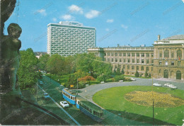 ZAGREB, TRAM,old Car, Hotel Inter Continental,  Vintage Old Postcard - Tram