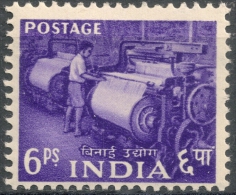 India 1955 - 6ps Power Looms  -  Wmk Stars   MH  Scott 255 - Ongebruikt