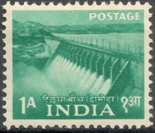 India 1955 - 1A Damodar Valley Dam  -  Wmk Stars   MH  Scott 257 - Neufs