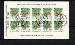 FINLAND GEBRUIKT USED  YVERT 1095 BLOK VAN 10 FLORA - Usati