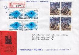 Denmark Registered Einschreiben Labels KØBENHAVN K 1990 Cover Brief NÆSTVED National Stamp Exhibition Label (2 Scans) - Storia Postale