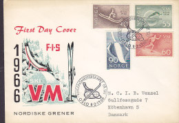Norway Ersttagsbrief FDC Cover 1966 Skiweltmeisterschaften Skiing World Cup Complete Set - FDC