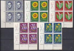 Switzerland 1961 Mi#742-746 Mint Never Hinged Blocks Of Four, Lux - Unused Stamps
