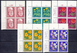 Switzerland 1959 Mi#687-691 Mint Never Hinged Blocks Of Four, Lux - Unused Stamps