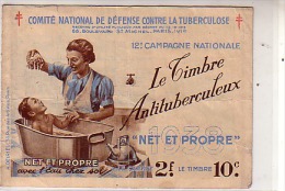 Carnet De Timbres Antituberculeux ( Reste 3 Timbres ) - 1938 - 12 Campagne Nationale - NET ET PROPRE AVEC L´EAU CHEZ SOI - Tuberkulose-Serien