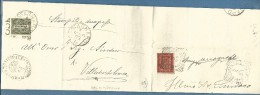 1893 CASTAGNANRO  SU CENT.1  ANGOLO DI FOGLIO  LETTERA A VILLABARTOLOMEA CON RISPEDIZIONE AFFRANCATA CON 2 C. - Sonstige & Ohne Zuordnung