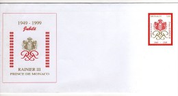 ENTIERS POSTAUX JUBILE DE SAS LE PRINCE RAINIER III - Postal Stationery