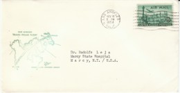 US #C35 15-cent Statue Of Liberty Issue, First Scheduled Trans-polar Flight Scandanavian Airlines 1954 Illustrated Cover - 2c. 1941-1960 Lettres
