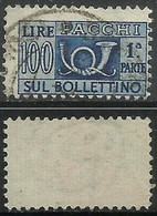 # 1946 Pacchi Postali 100 Lire Fil. Ruota 1 DB - Dent.13 1/4 - Paketmarken