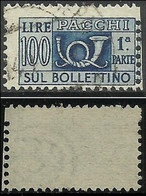 # 1946 Pacchi Postali 100 Lire Fil. Ruota 1 SA - Dent.13 1/4 - Postpaketten