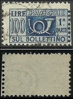 # 1946 Pacchi Postali 100 Lire Fil. Ruota 1 SA - Dent.13 1/4 - Pacchi Postali