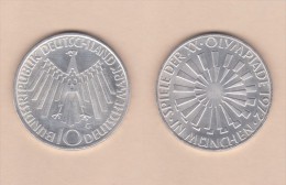 ALEMANIA (Republica Federal) 10 Marcos 1.972 G PLATA/SILVER SC/UNC  KM#134.1  DL-10.806 - Altri & Non Classificati