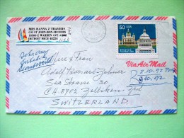 USA 1992 Registered Cover Detroit To Switzerland - Switzerland Founded 1291 - Capitol - Covers & Documents