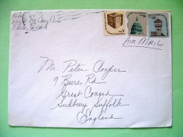 USA 1992 Cover To England - Voting Ballot - Capitol (broken) - Fort - Storia Postale