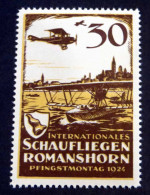 Flugspende-Vignette 1924, 30 Rp. Schaufliegen Romanshorn Postfrisch (SBK 9) - Neufs