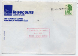 Griffe Horizontale Ou Linéaire REIMS-PRINCIPAL--51--sur Lettre Pour Reims-51--tp Liberté "A"--Lettre Personnalisée - Manual Postmarks