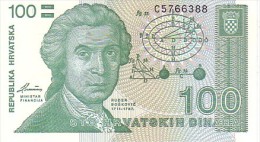 CROATIE  100 Dinara  Emission De 1991   Pick 20 A        ***** BILLET  NEUF ***** - Croatia