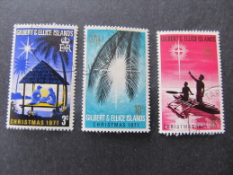 GILBERT & ELLICE ISLANDS -1971 Christmas - Scott  190/192, Mi & Yv 185/187 - Gilbert- En Ellice-eilanden (...-1979)