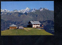 F1620 Luftseilbahn Lungern Schonbuel Mit Hotel Berghaus Und Blick Auf Die Obwaldneralpen - Hutte, Rifugio, Gasthof - Lungern