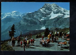 F1626 Braunwald - Terrasse Bergrerestaurant Gumen Mit Blick Auf Todi Und Ortstock - Ristorante, Gasthof, Restaurant - Braunwald