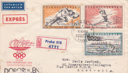 Czechoslovakia 1960 Rome Olympic Games Registered FDC - FDC