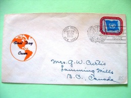 United Nations - New York 1951 FDC Cover To Canada - UN Flag - Scott # 4 - Briefe U. Dokumente