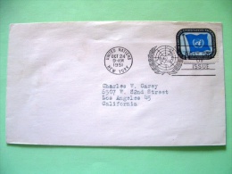 United Nations - New York 1951 FDC Cover To Los Angeles - UN Flag - Scott # 9 - Brieven En Documenten