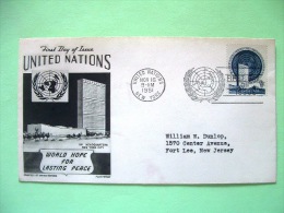 United Nations - New York 1951 FDC Cover To Fort Lee - UN Building - Scott # 10 = 2.5 $ - Brieven En Documenten