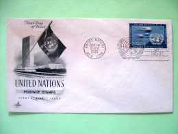 United Nations - New York 1951 FDC Cover - Air Mail Birds Emblem - Scott # C3 - Cartas & Documentos